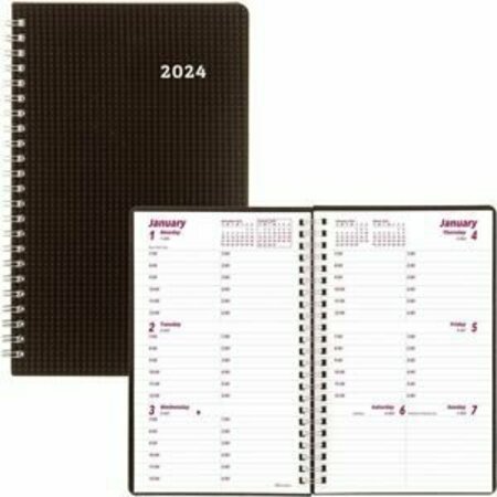 BROWNLINE REDCB75VBlack Planner.Wkly, 8X5, Duraflex REDCB75VBLK